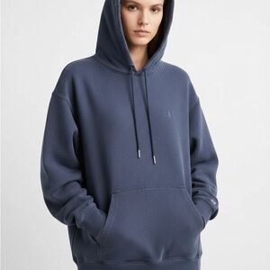 Champion Navy Blue Powerblend Fleece Hoodie - Oversized Boyfriend Fit (Size M)